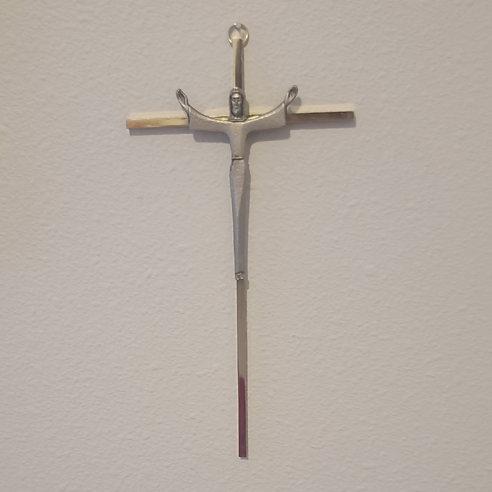 Silver and Gold Crucifix Pendant